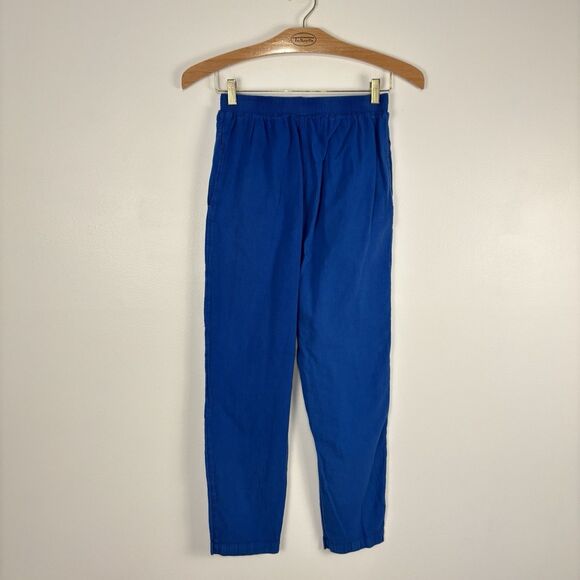 VTG The La Costa Spa Blue Cotton Pull On Pants Tapered Straight Pockets Small - Picture 4 of 6